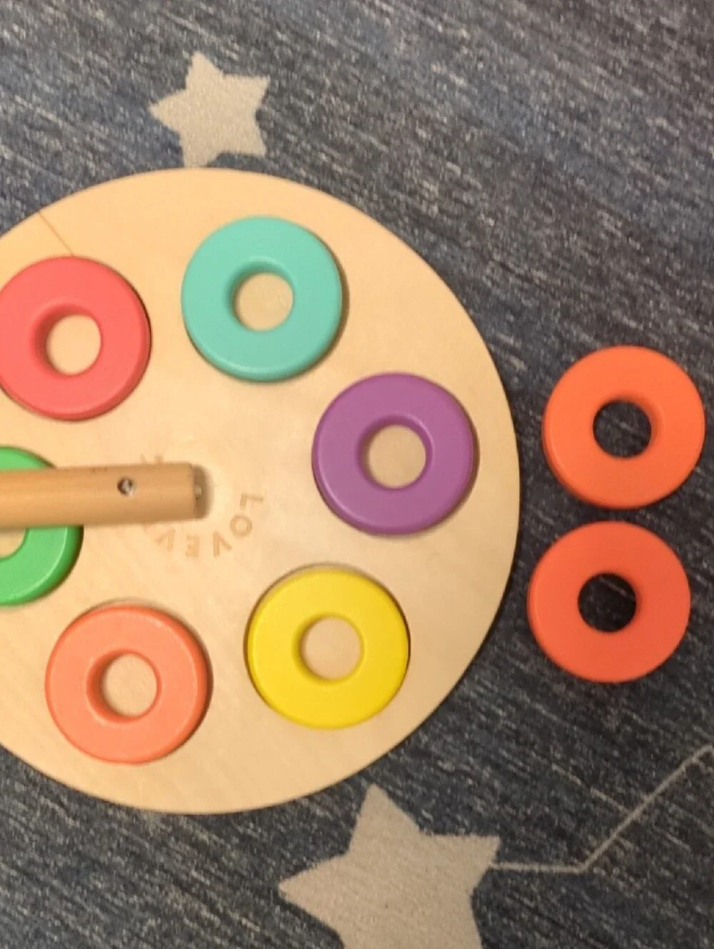 Wooden Ring Stacker Toy in Multicolor - Learning Toy